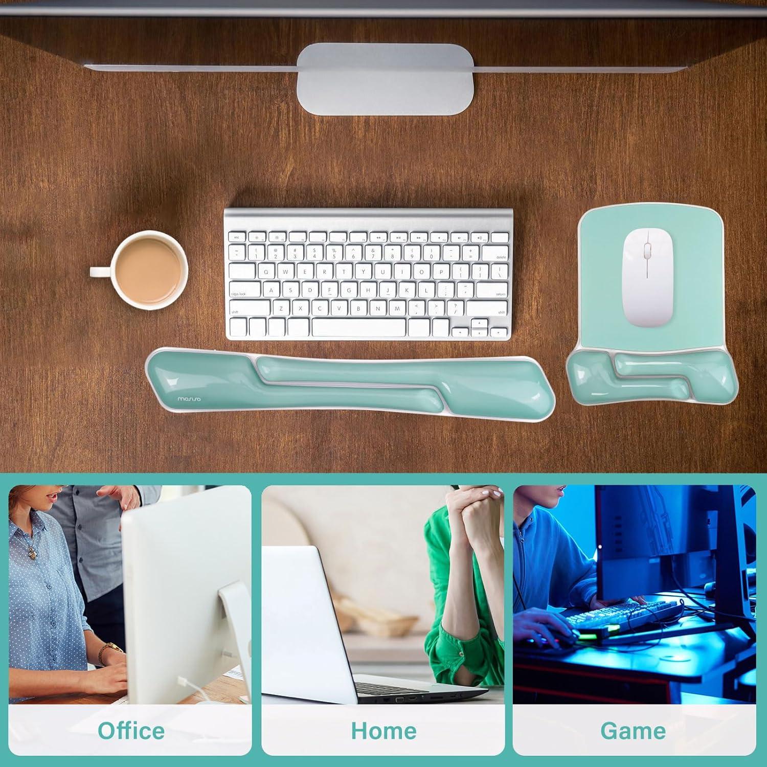Reposamuñecas de Gel MOSISO para Teclado y Ratón Ergonómico Verde