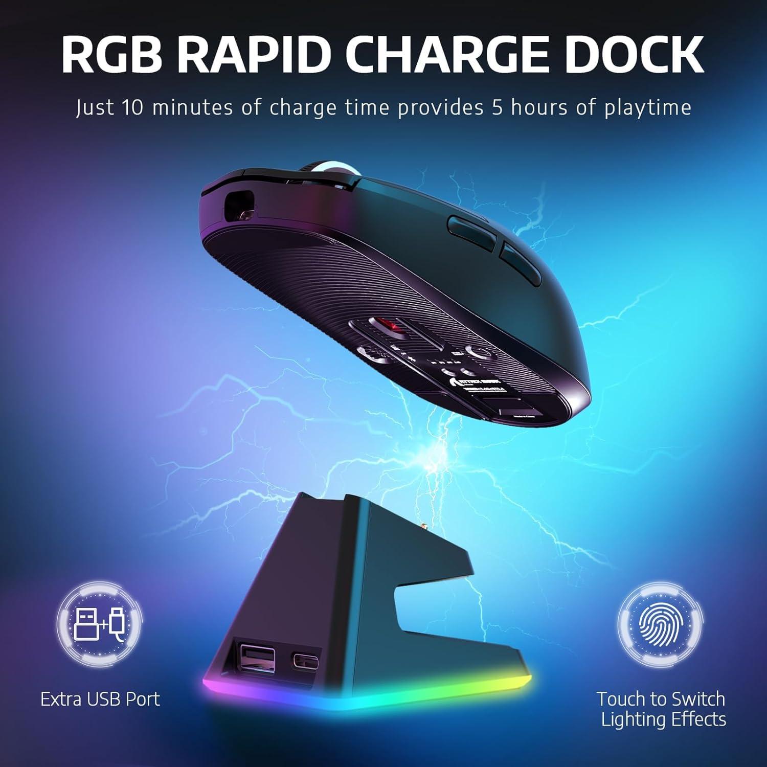 Ratón Gaming Inalámbrico MAMBASNAKE Attack Shark X6 RGB