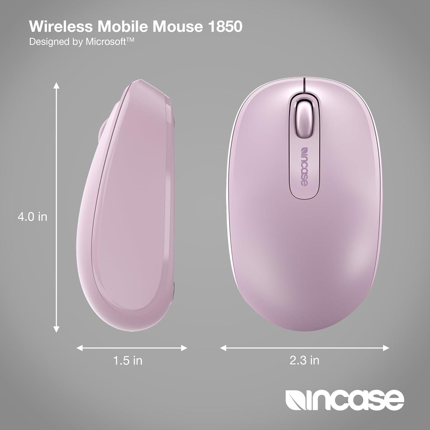 Mouse Inalámbrico Incase 1850 - Diseño Ergonómico Ambidiestro - Orquídea Clara