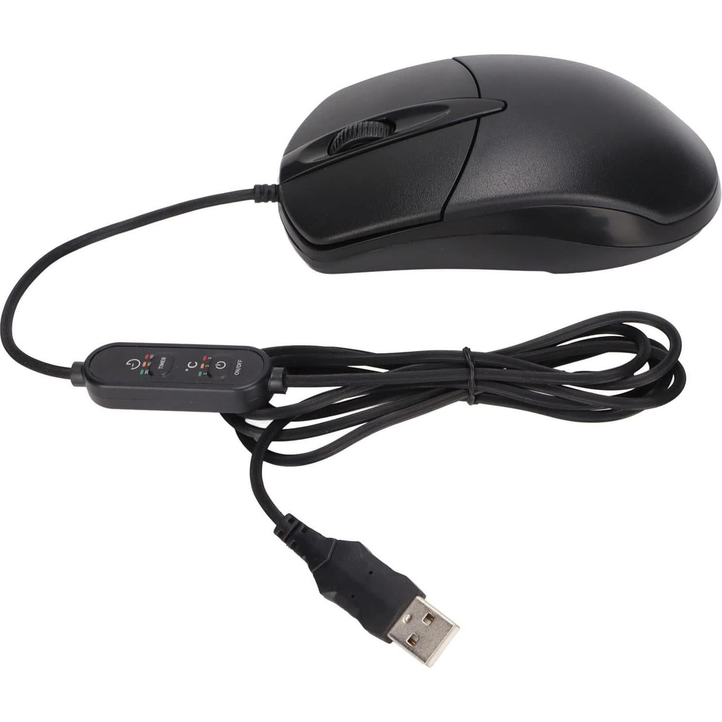 Ratón Calentado ASHATA USB Ergonómico con Ajuste de Temperatura