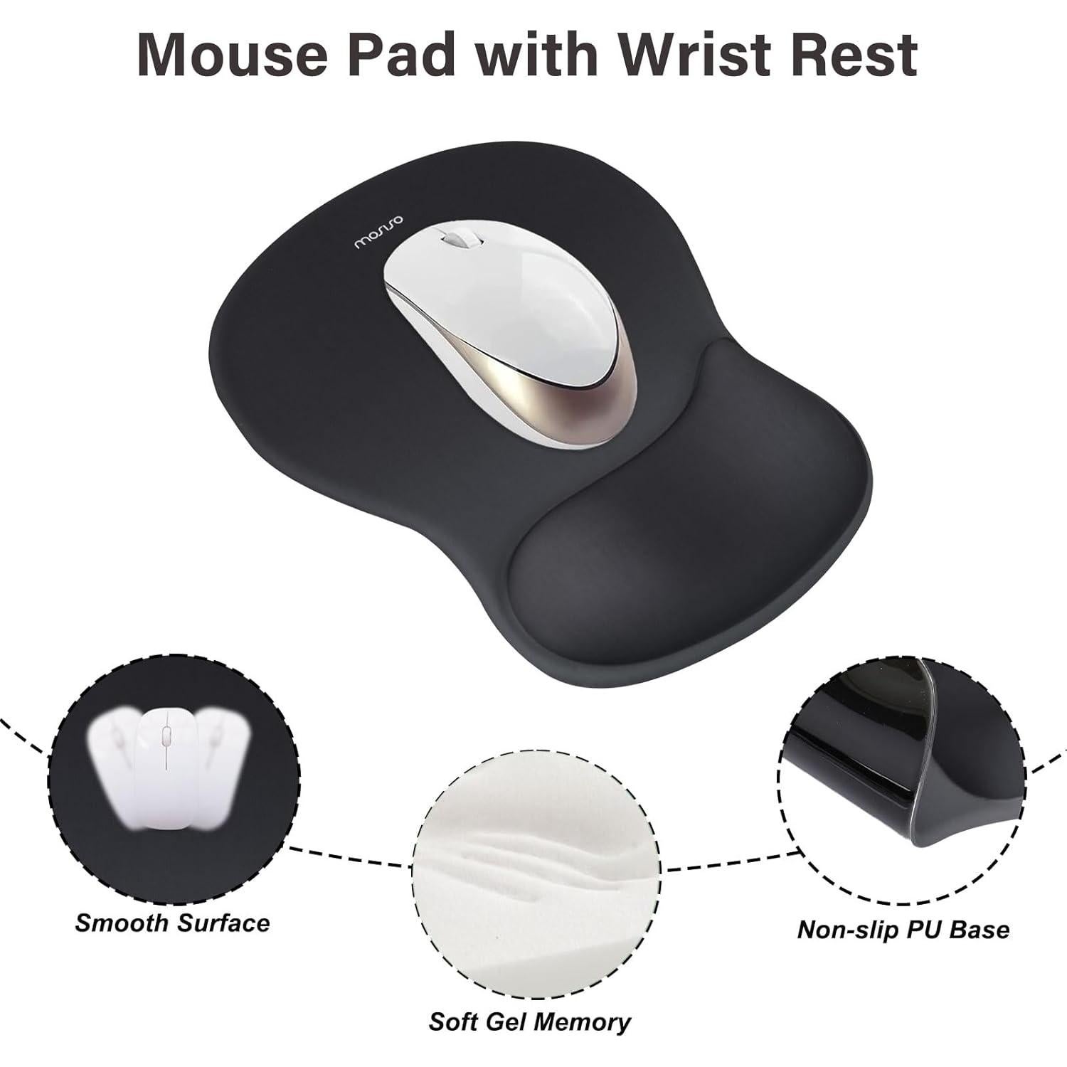 Soporte de Reposamuñecas Ergonomico MOSISO para Teclado y Ratón