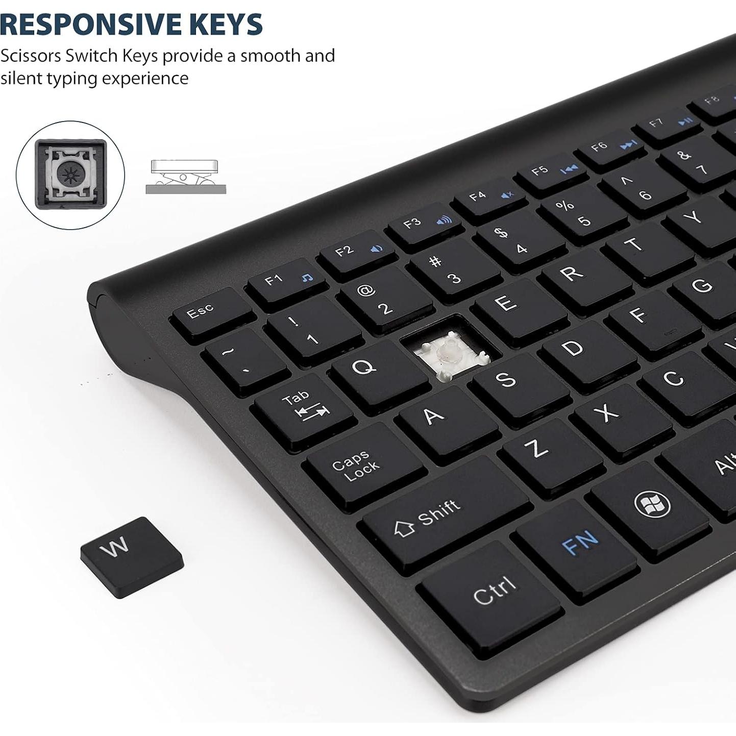 Combo Teclado y Ratón Inalámbrico Ergonómico Fonicer para Zurdos