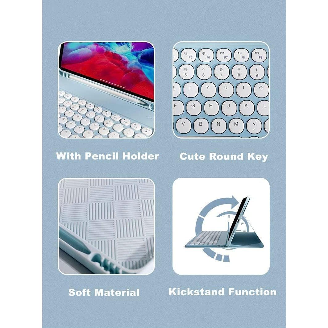 Funda de Teclado para iPad Mini 7ª/6ª Generación Rosa con Ratón