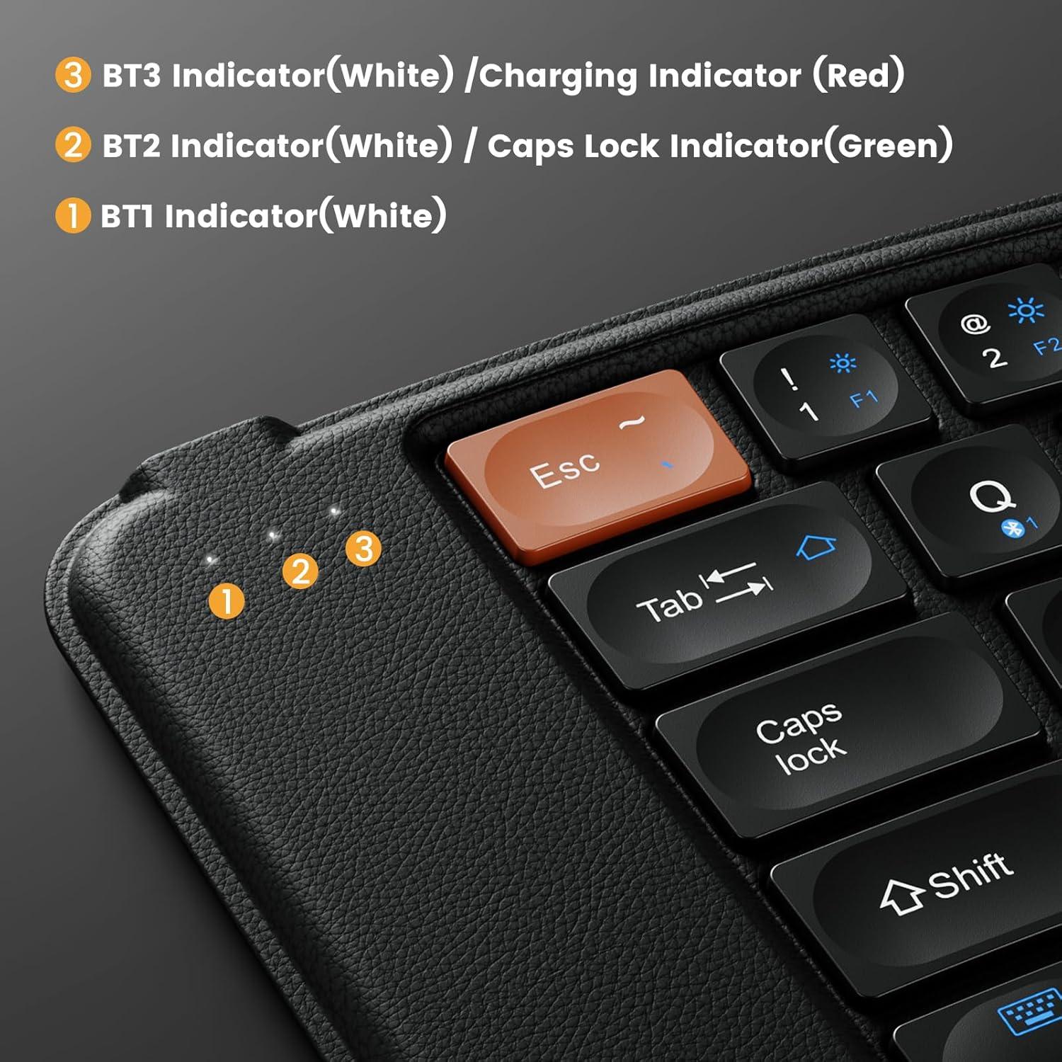 Teclado Ergonómico Plegable ProtoArc XK03 + Ratón Inalámbrico Azul