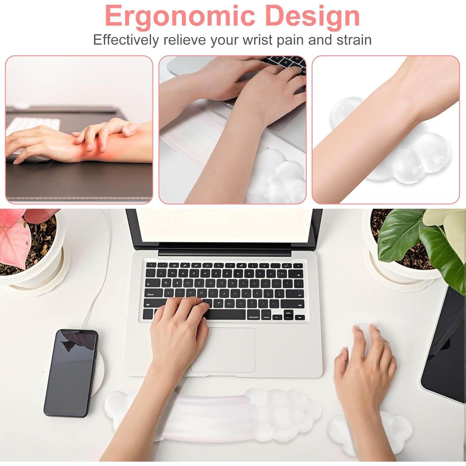 Reposamuñecas de Gel Ergonómico Mosiso para Teclado y Ratón