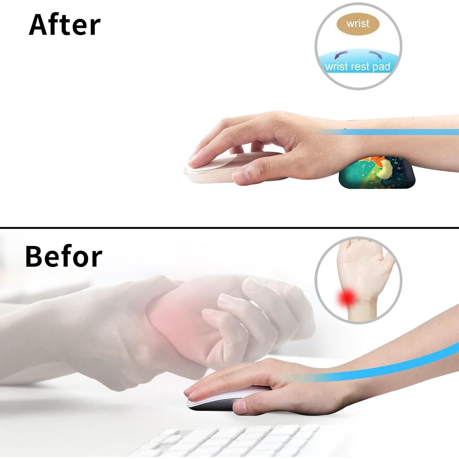 Juego de Almohadillas Ergonómicas BEOTIWAD Zorro Bonito