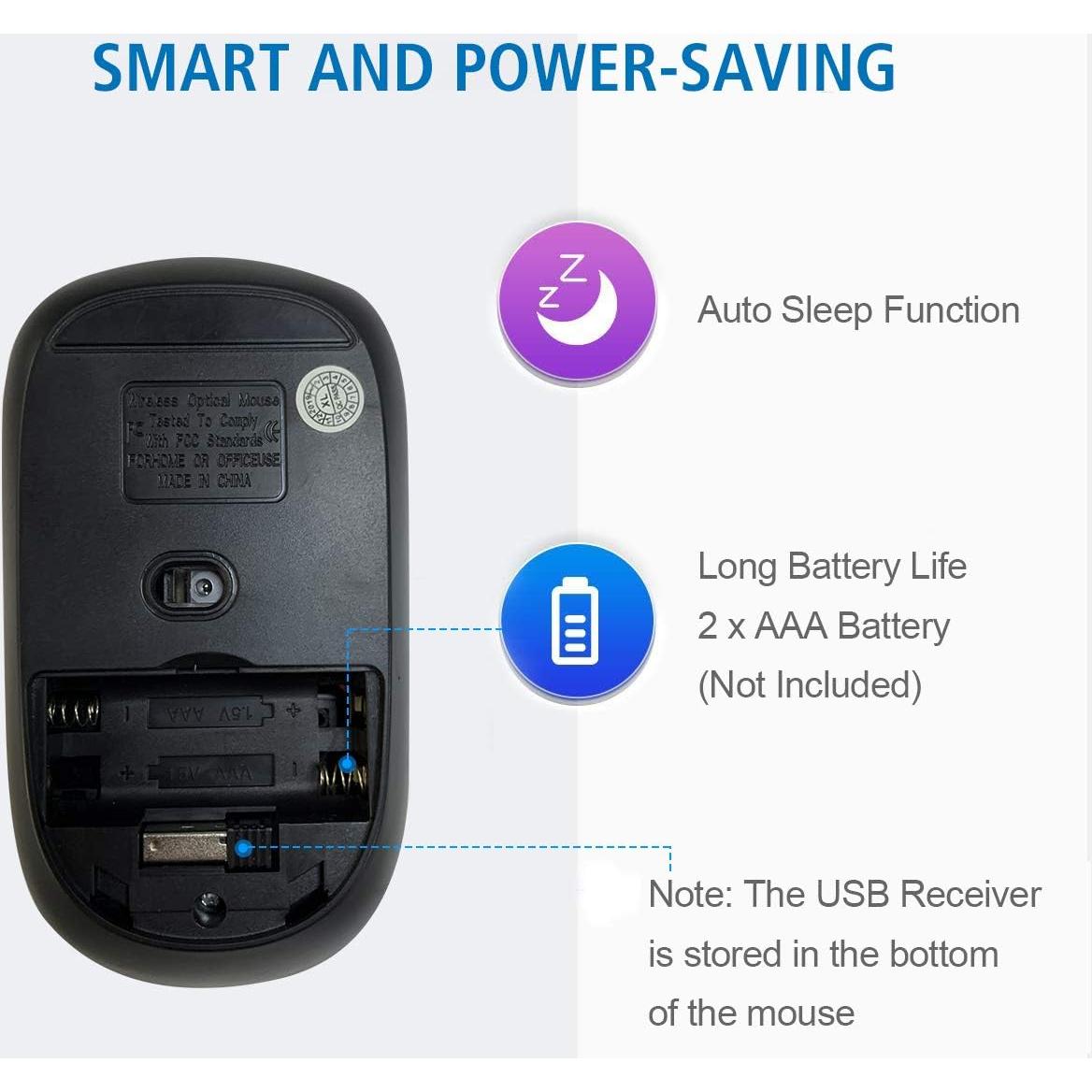 Ratón Óptico Inalámbrico NexiGo Slim Negro 1000 DPI