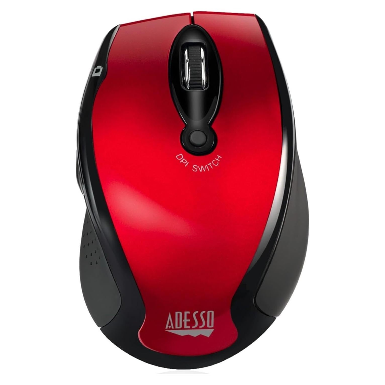 Ratón Óptico Inalámbrico Adesso iMouse M20R Ergonómico Rojo