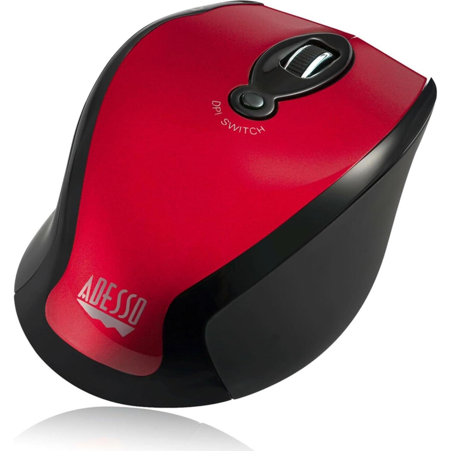 Ratón Óptico Inalámbrico Adesso iMouse M20R Ergonómico Rojo