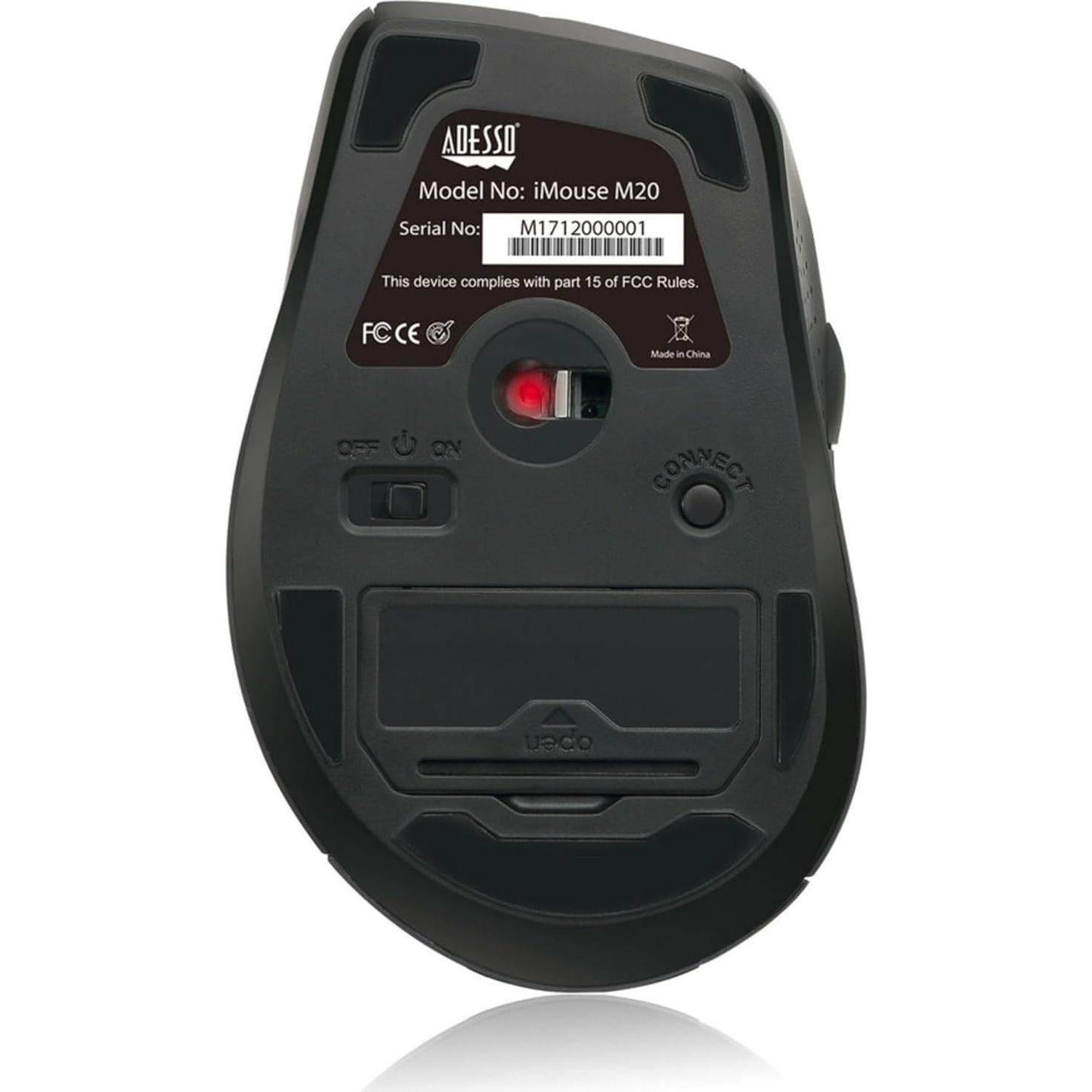 Ratón Óptico Inalámbrico Adesso iMouse M20R Ergonómico Rojo