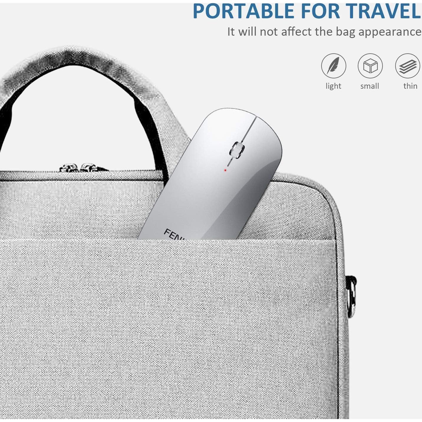 Ratón Bluetooth FENIFOX MX106-AU-SL Inalámbrico Recargable Plata