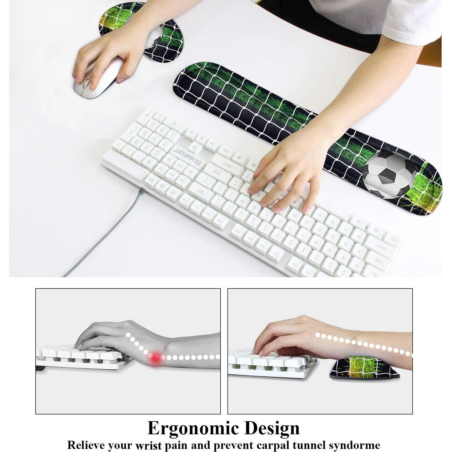 Almohadilla para Muñeca y Teclado Meffort Inc Ergonómica Fútbol