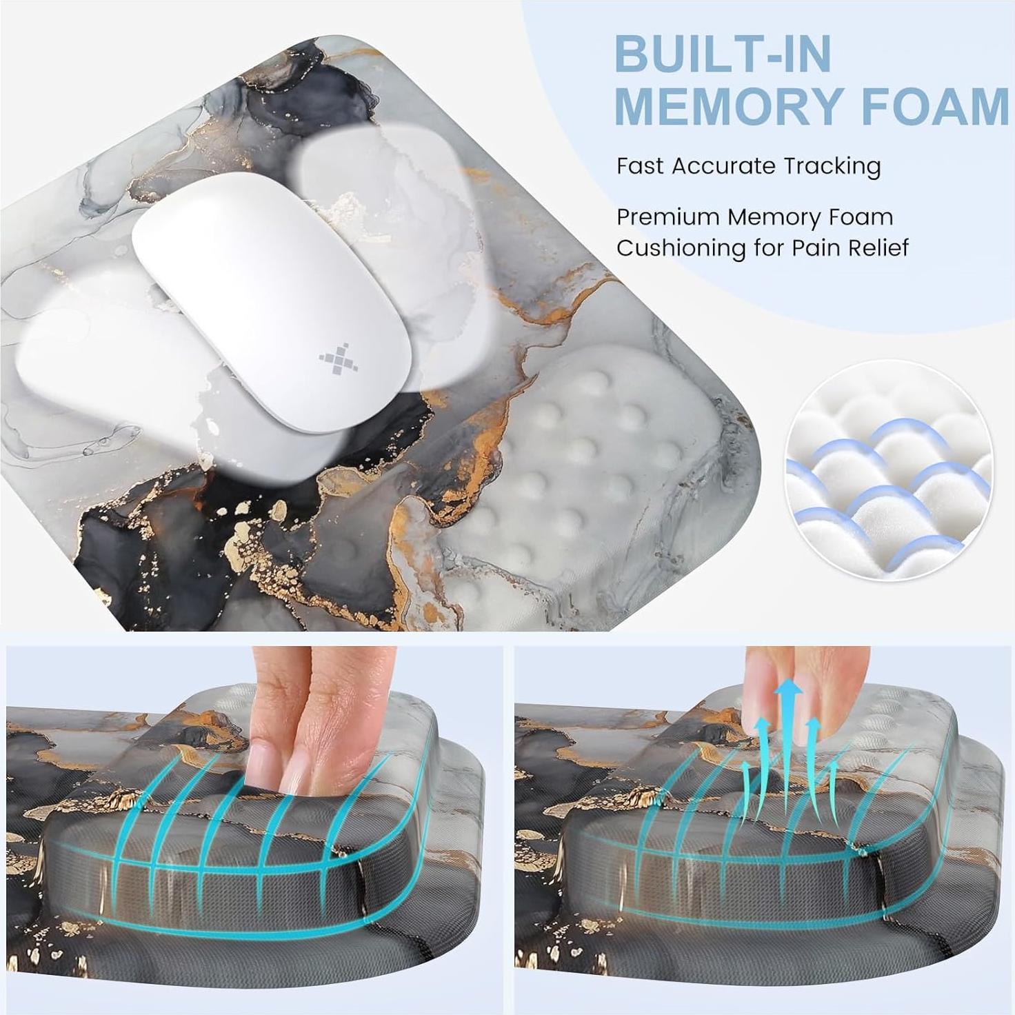 Set de Alfombrillas Ergonómicas iCasso 4 en 1 Mármol Gris