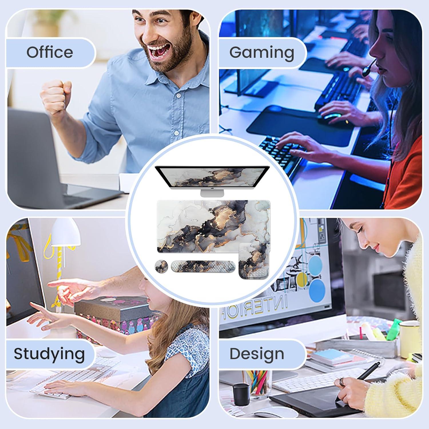 Set de Alfombrillas Ergonómicas iCasso 4 en 1 Mármol Gris