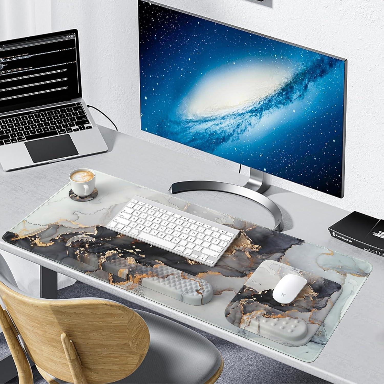 Set de Alfombrillas Ergonómicas iCasso 4 en 1 Mármol Gris