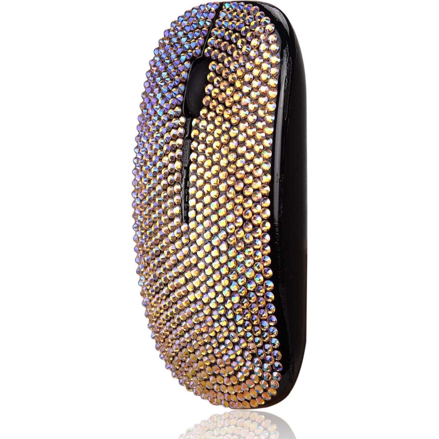 Ratón Inalámbrico Rosa Gradiente Blingbybri con Rhinestones