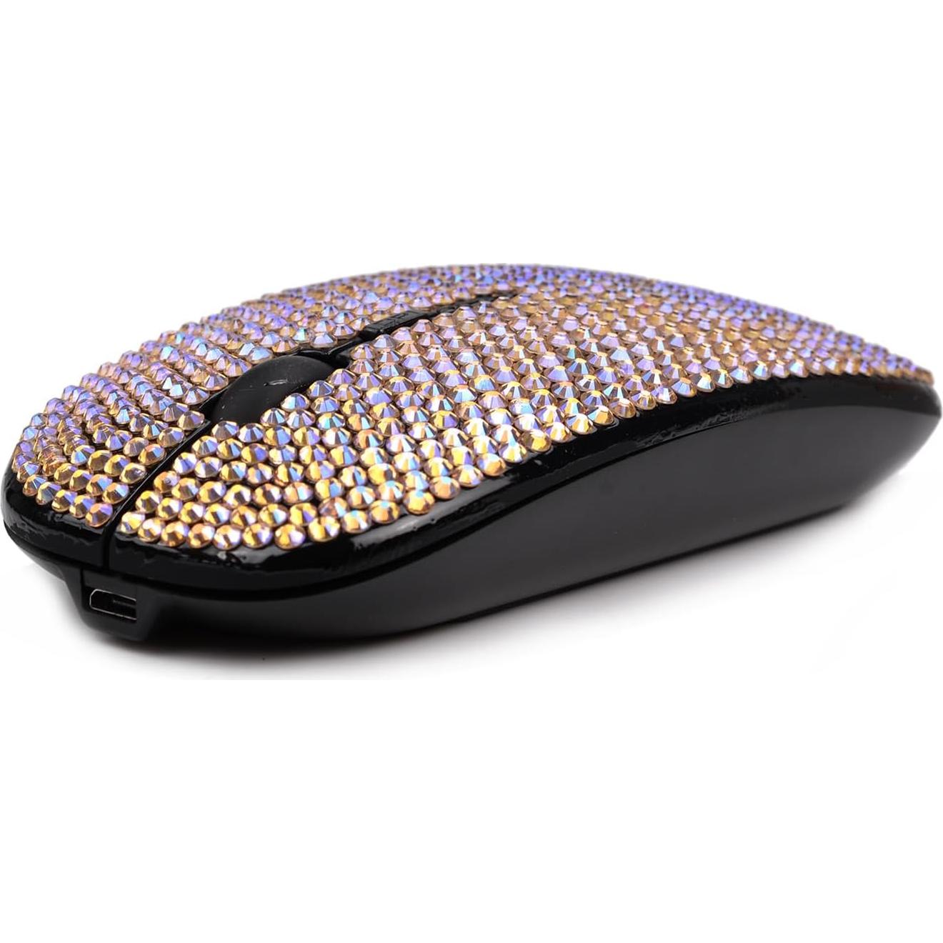 Ratón Inalámbrico Rosa Gradiente Blingbybri con Rhinestones