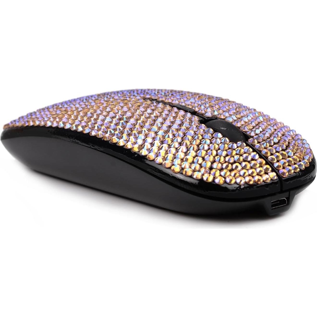 Ratón Inalámbrico Rosa Gradiente Blingbybri con Rhinestones