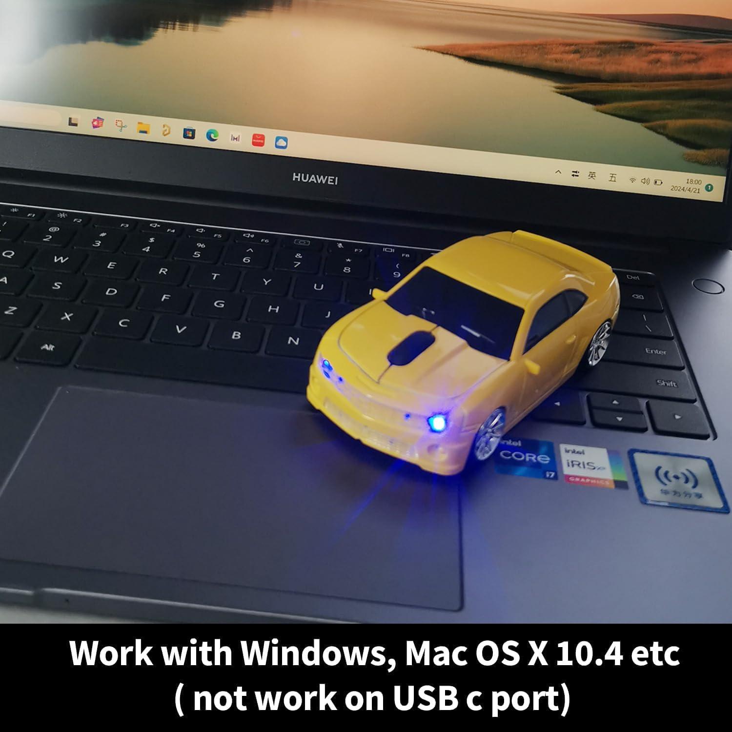 Ratón Inalámbrico WUQIDA Deportivo Amarillo 1600 DPI