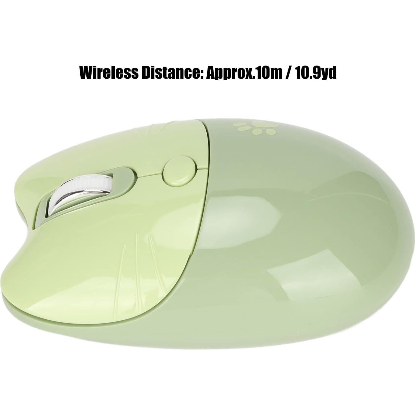 Ratón Bluetooth Heayzoki Verde Silencioso 3 Niveles DPI