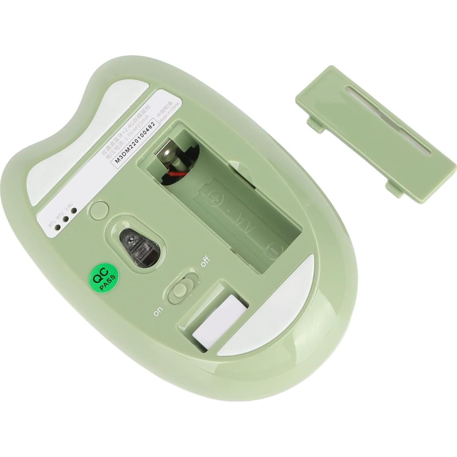 Ratón Bluetooth Heayzoki Verde Silencioso 3 Niveles DPI