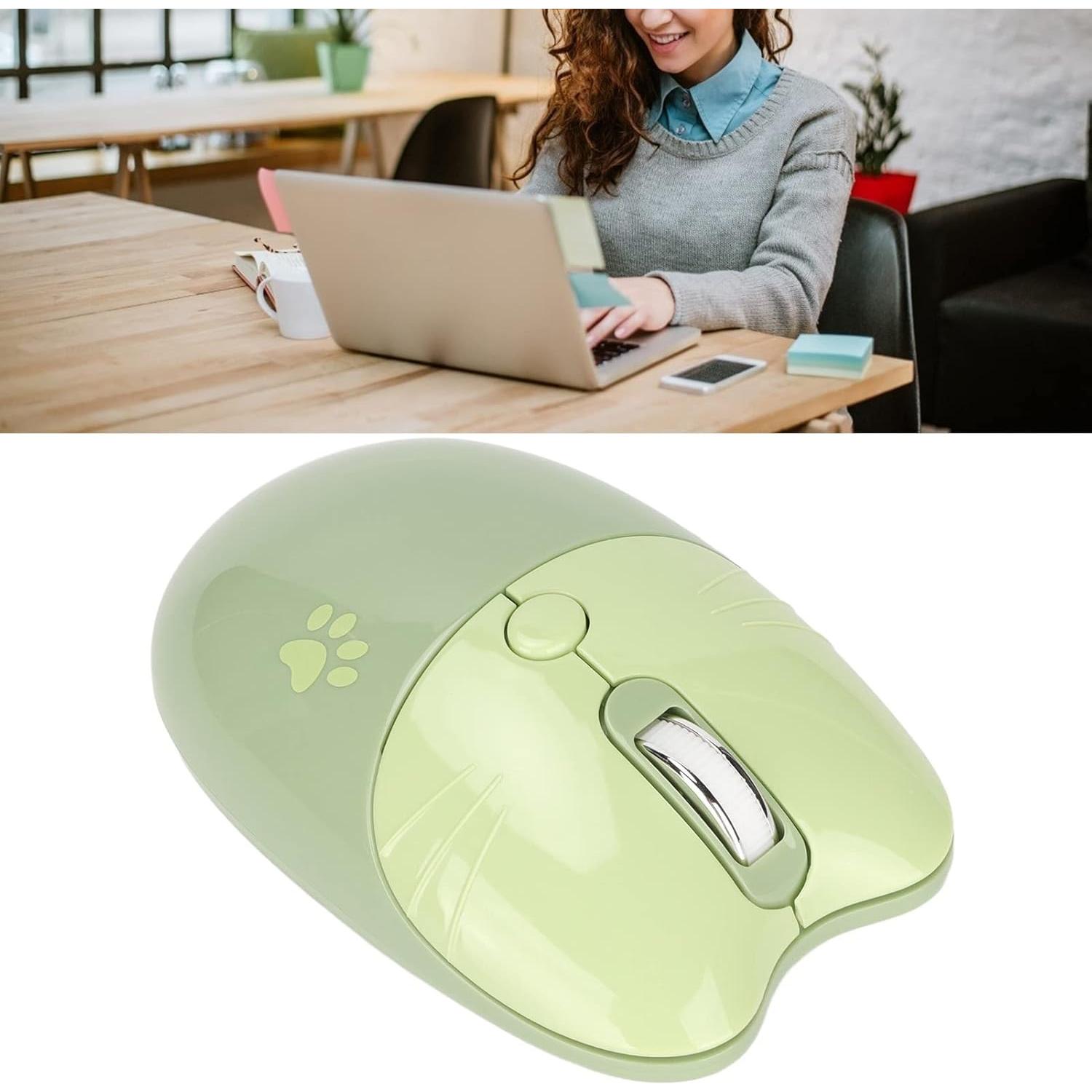 Ratón Bluetooth Heayzoki Verde Silencioso 3 Niveles DPI