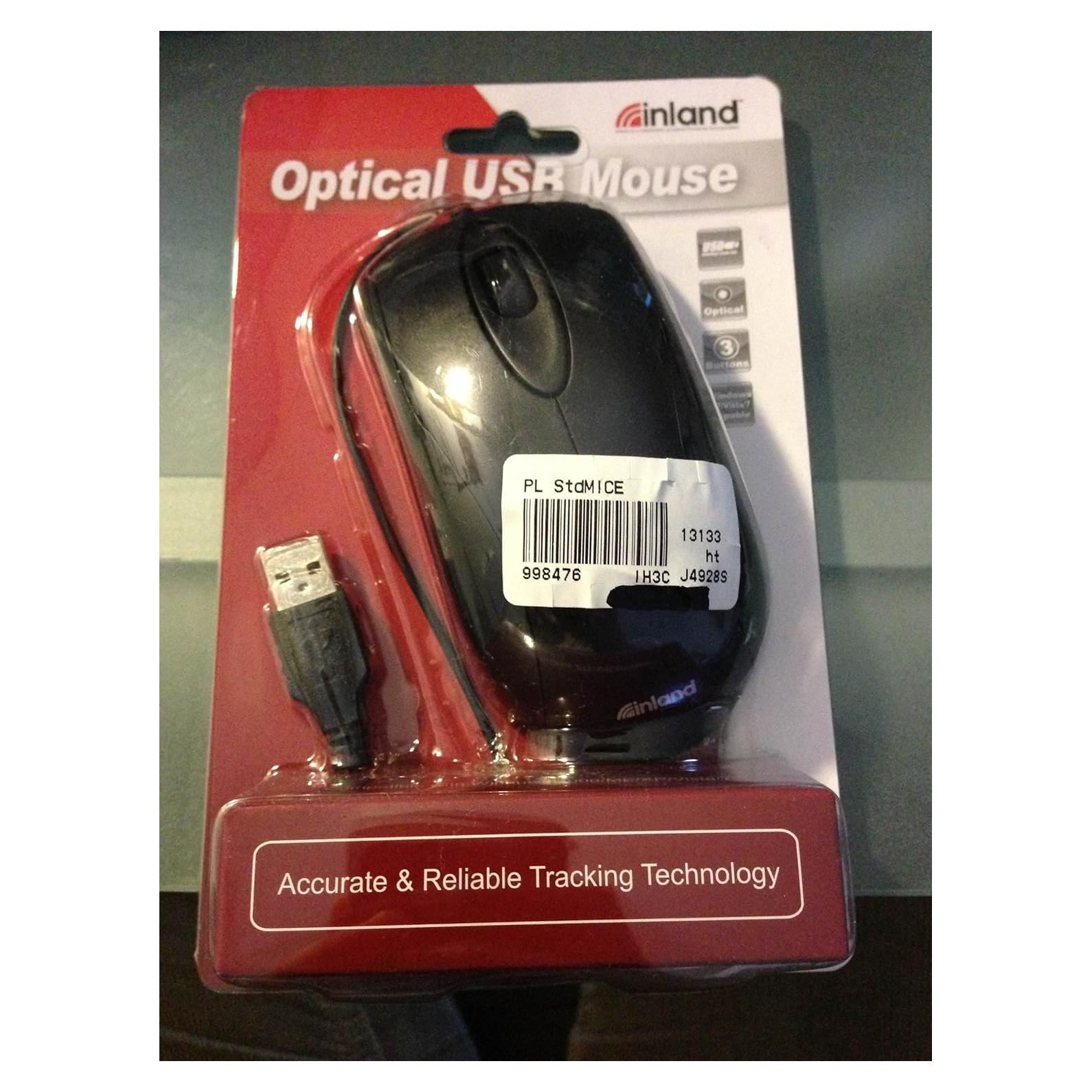 Ratón Óptico Ergonómico ProHT U-Click 800 DPI USB Negro