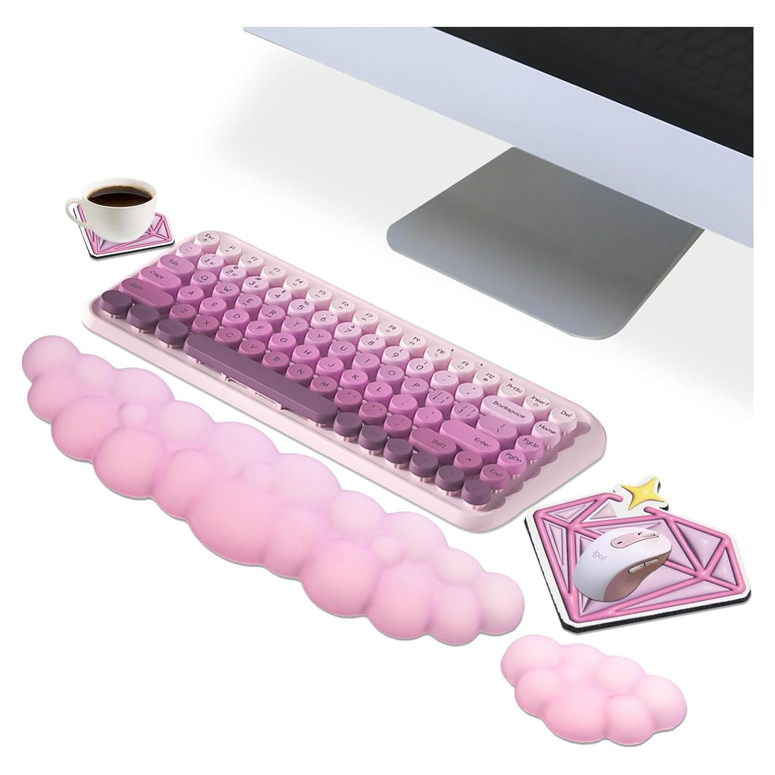 Conjunto de Reposamuñecas Ergonómico RAOVCUS en Nubes 4 Pcs