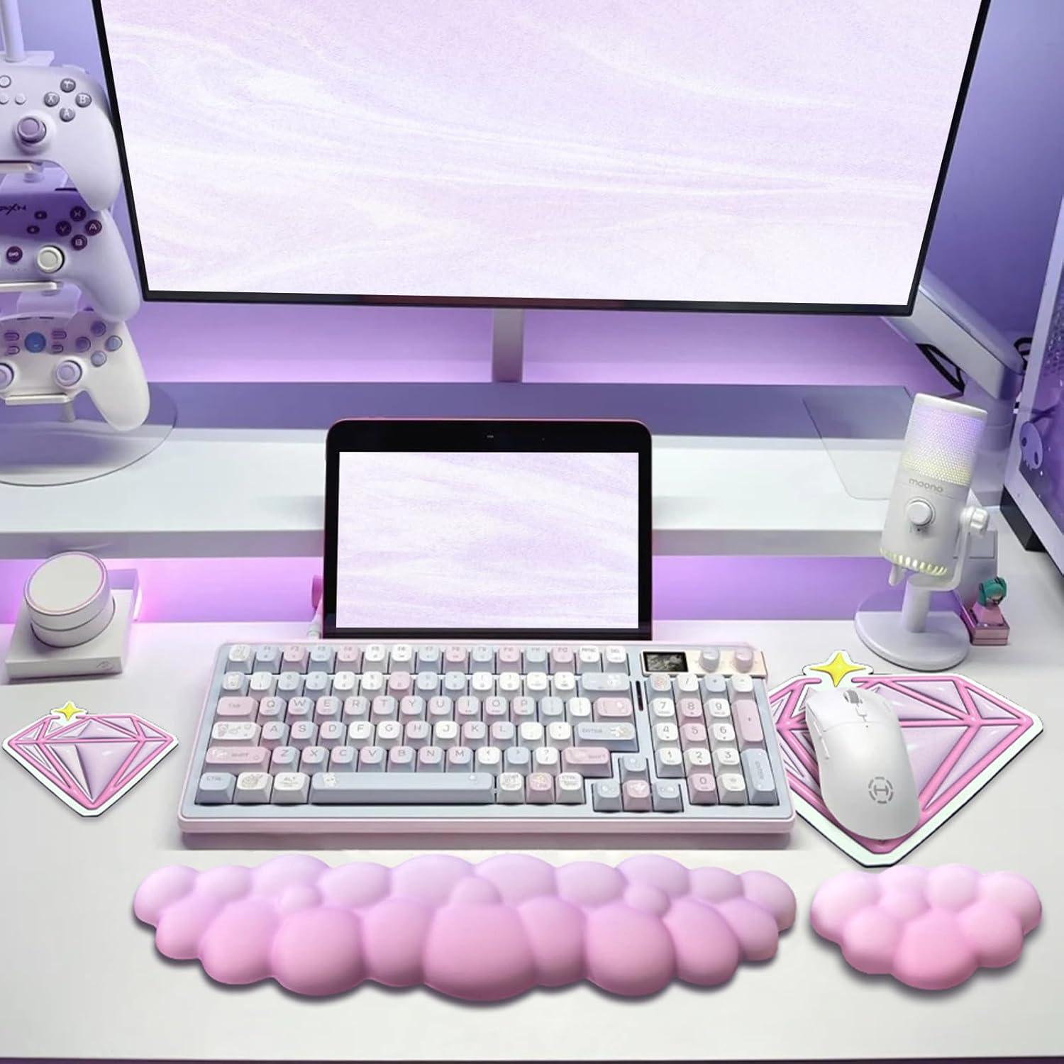 Conjunto de Reposamuñecas Ergonómico RAOVCUS en Nubes 4 Pcs