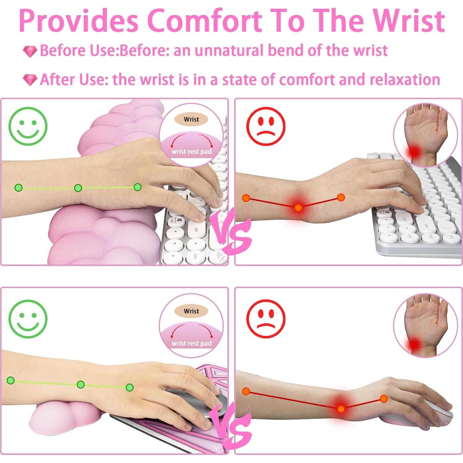 Conjunto de Reposamuñecas Ergonómico RAOVCUS en Nubes 4 Pcs