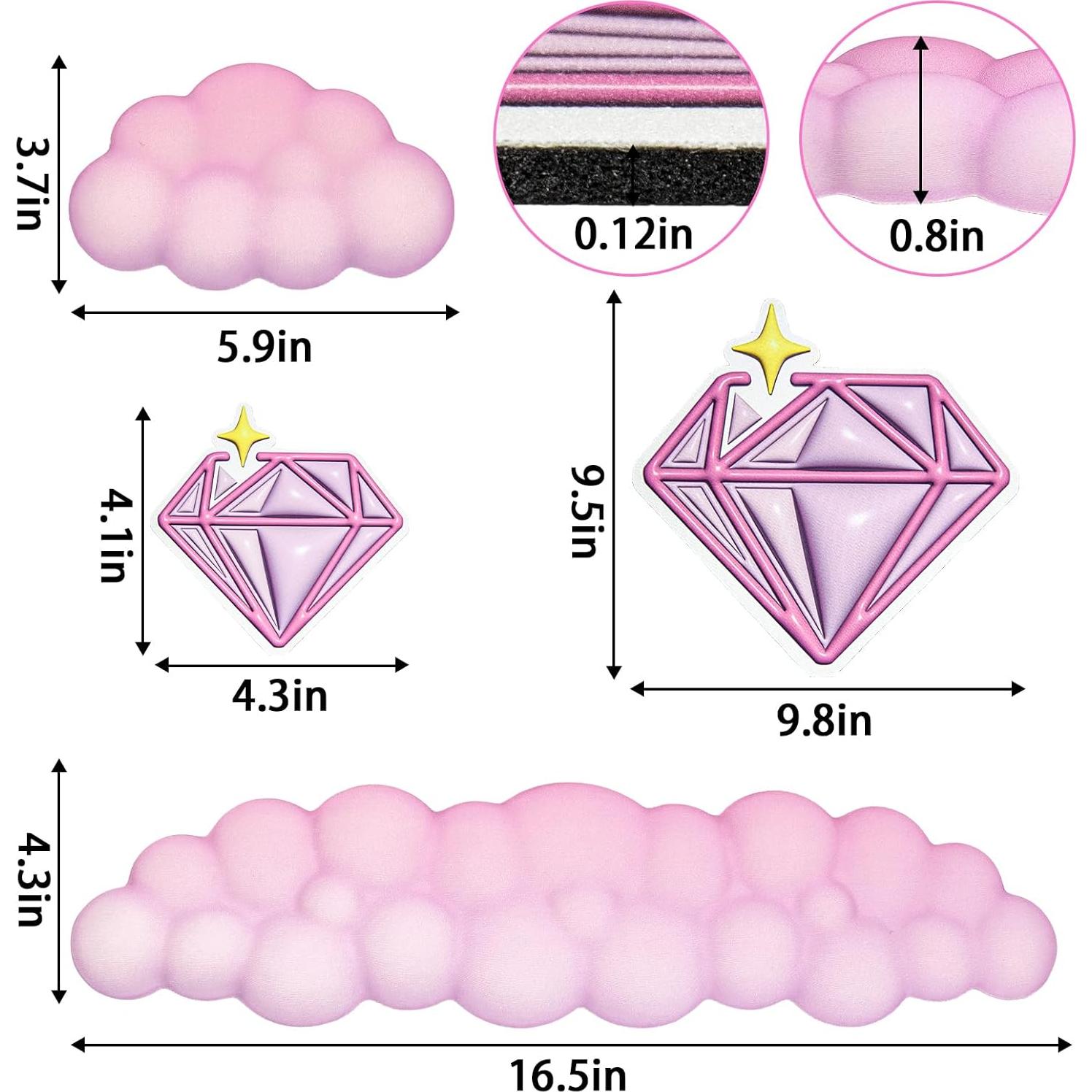 Conjunto de Reposamuñecas Ergonómico RAOVCUS en Nubes 4 Pcs