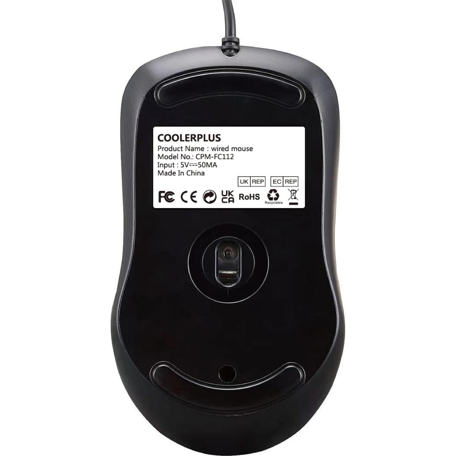 Ratón Óptico USB Coolerplus FC112 Negro 1000 DPI para PC