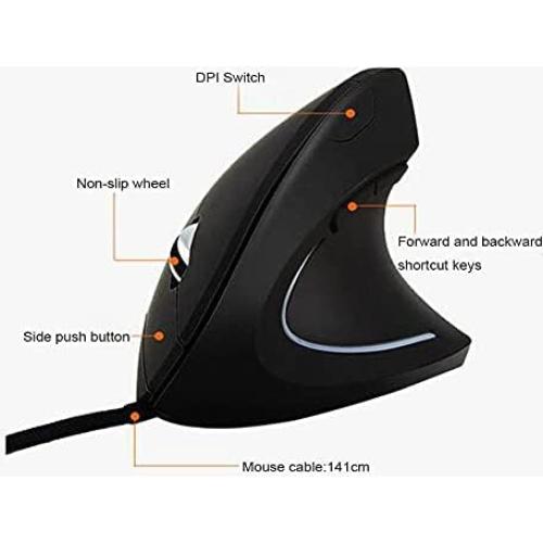 Ratón Vertical Ergonómico Soke-Six USB 3200 DPI Ajustable