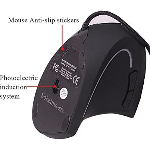 Ratón Vertical Ergonómico Soke-Six USB 3200 DPI Ajustable