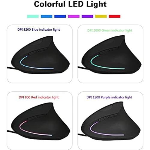 Ratón Vertical Ergonómico Soke-Six USB 3200 DPI Ajustable