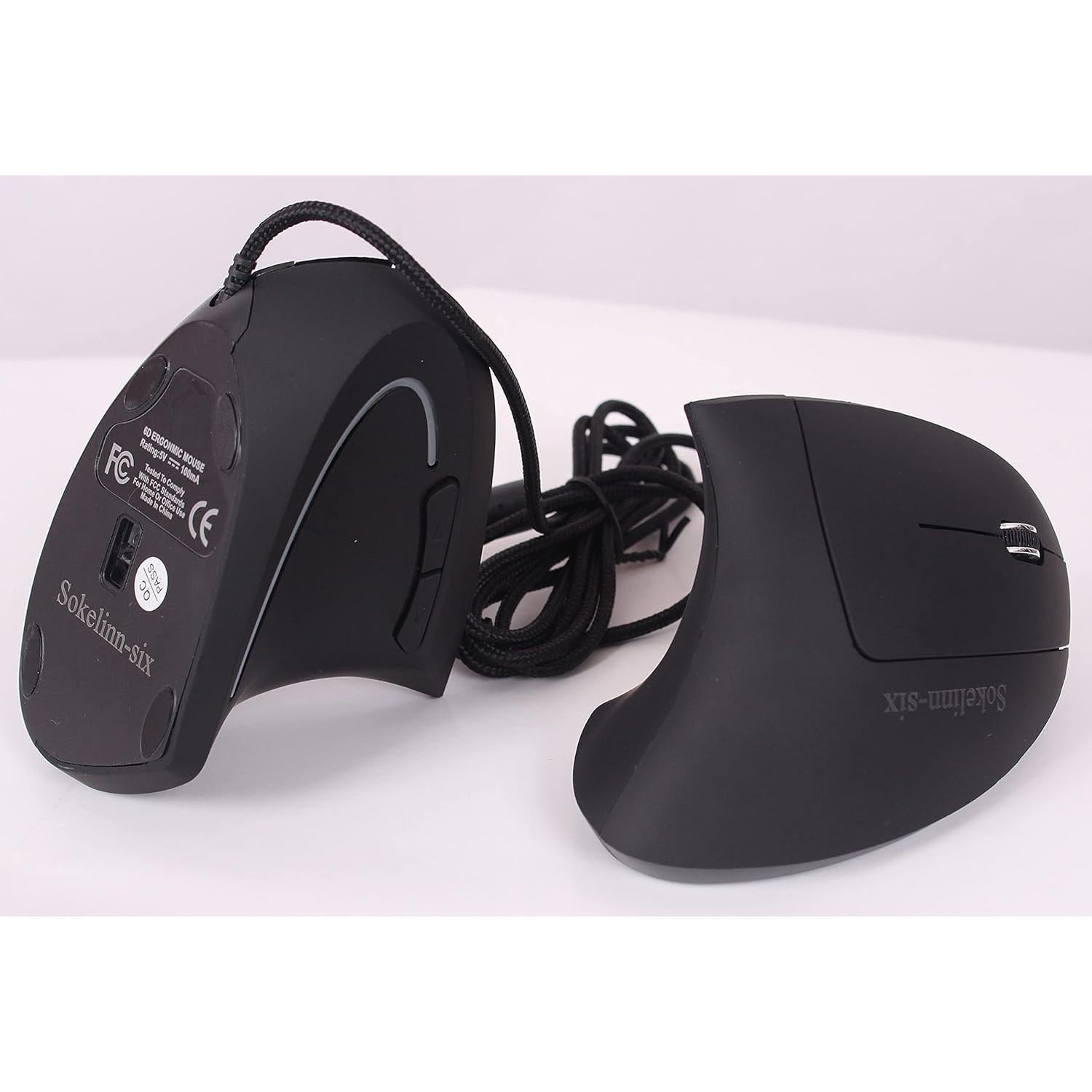 Ratón Vertical Ergonómico Soke-Six USB 3200 DPI Ajustable