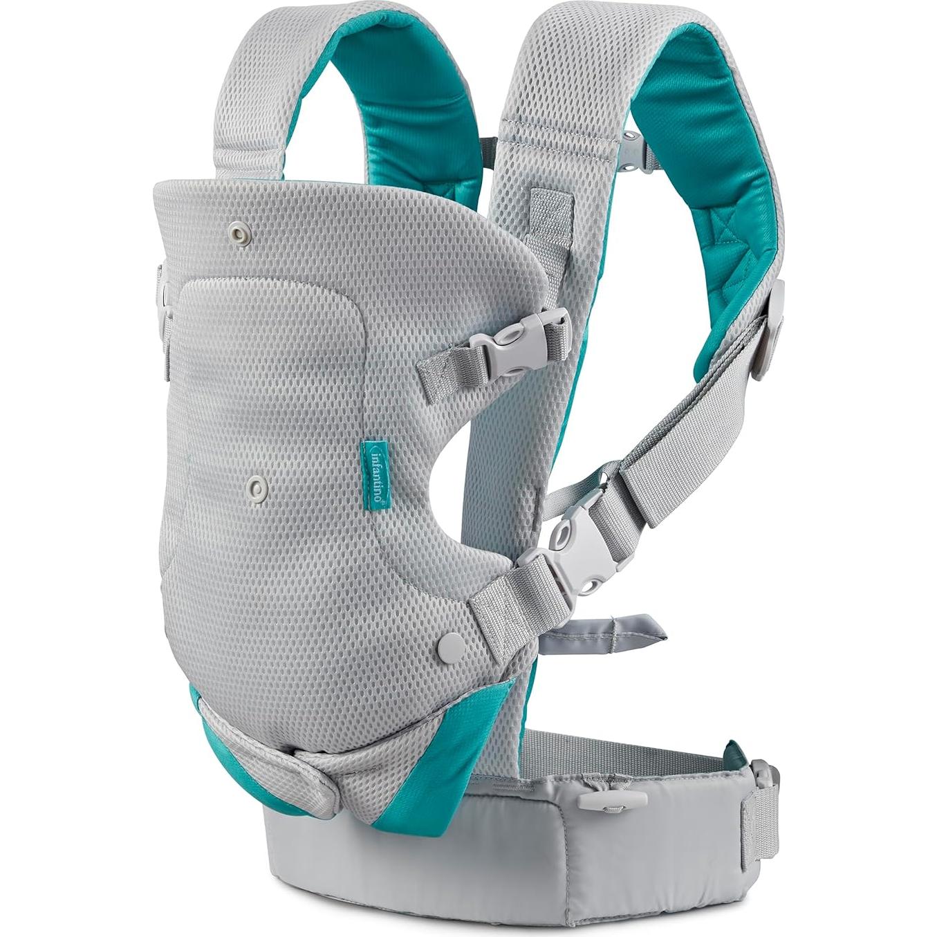 Infantino Flip 4-en-1 Portabebés Gris Claro - Ergonómico, Ajustable