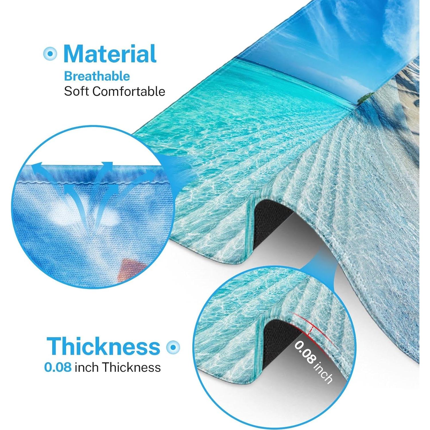 Alfombrilla de Ratón Semtomn Playa Oceánica 24.1x20.1 cm Antideslizante