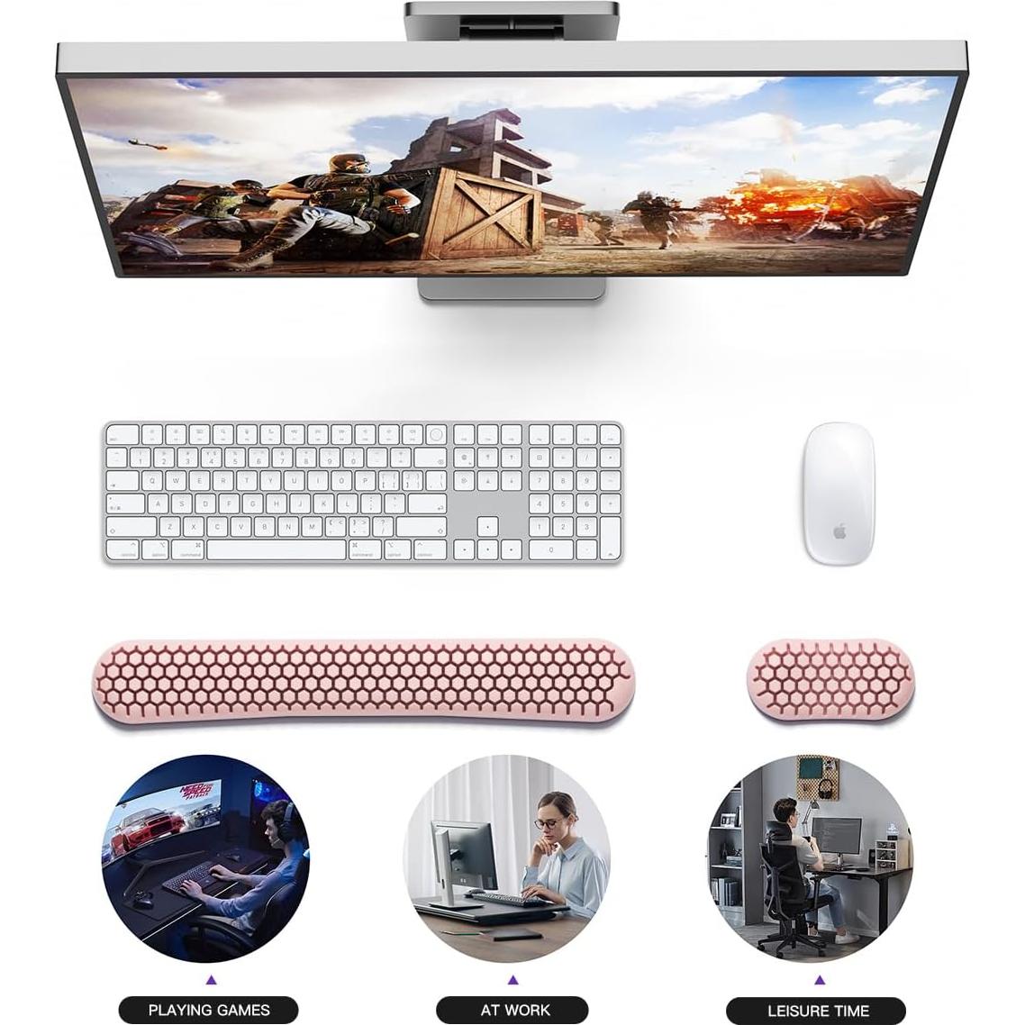 Reposamuñecas ergonómico HEWYIOS para teclado y mouse - Silicona