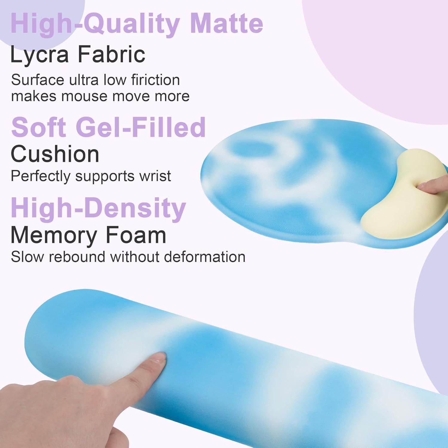 Reposamuñecas Ergonómico COVEVA de Espuma Viscoelástica Azul