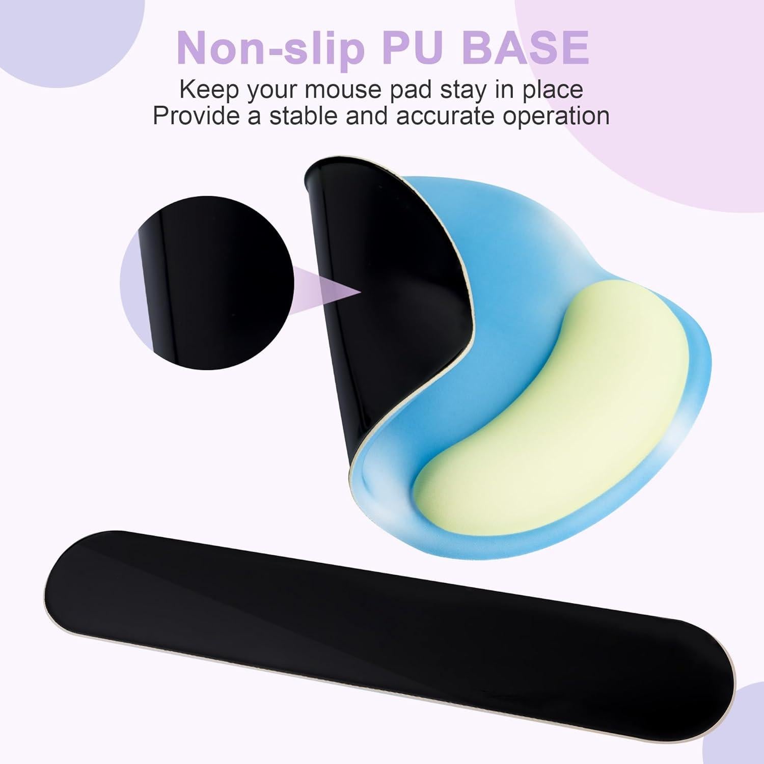 Reposamuñecas Ergonómico COVEVA de Espuma Viscoelástica Azul