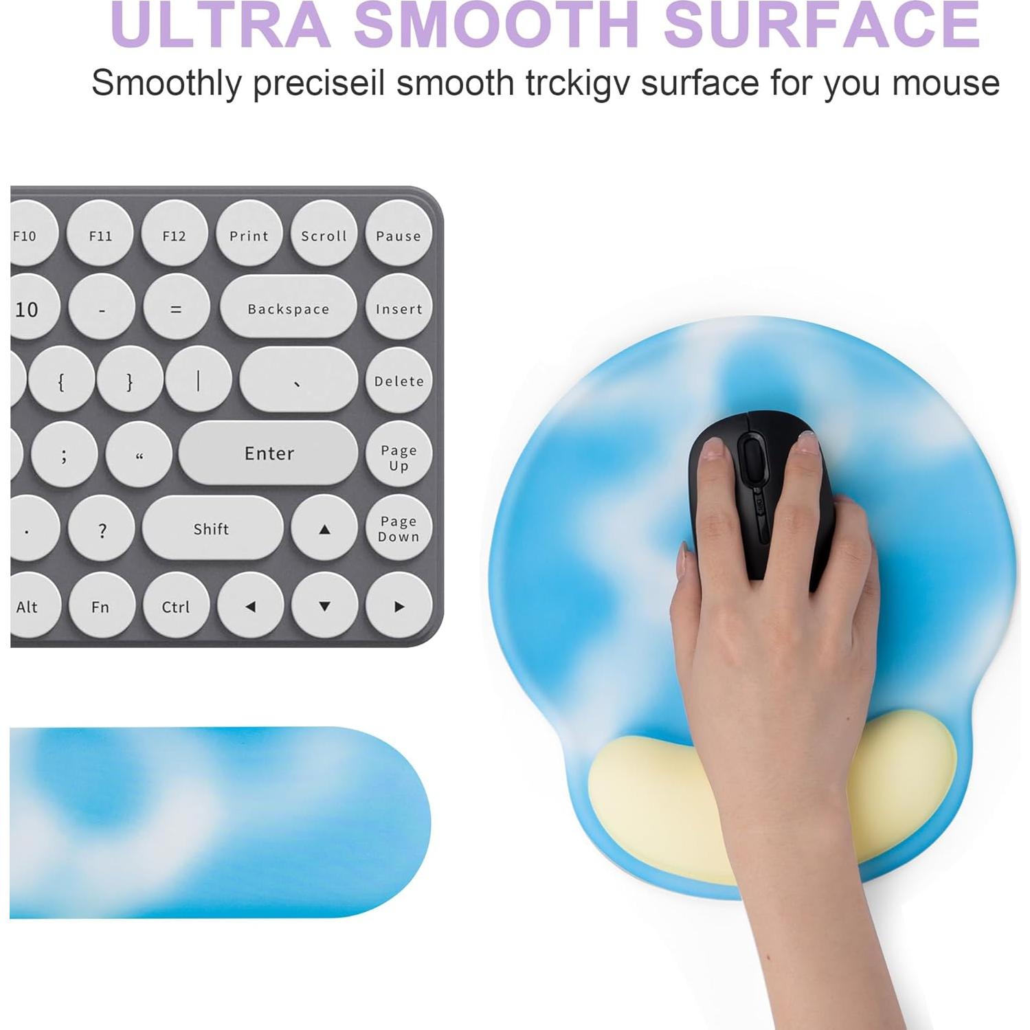 Reposamuñecas Ergonómico COVEVA de Espuma Viscoelástica Azul