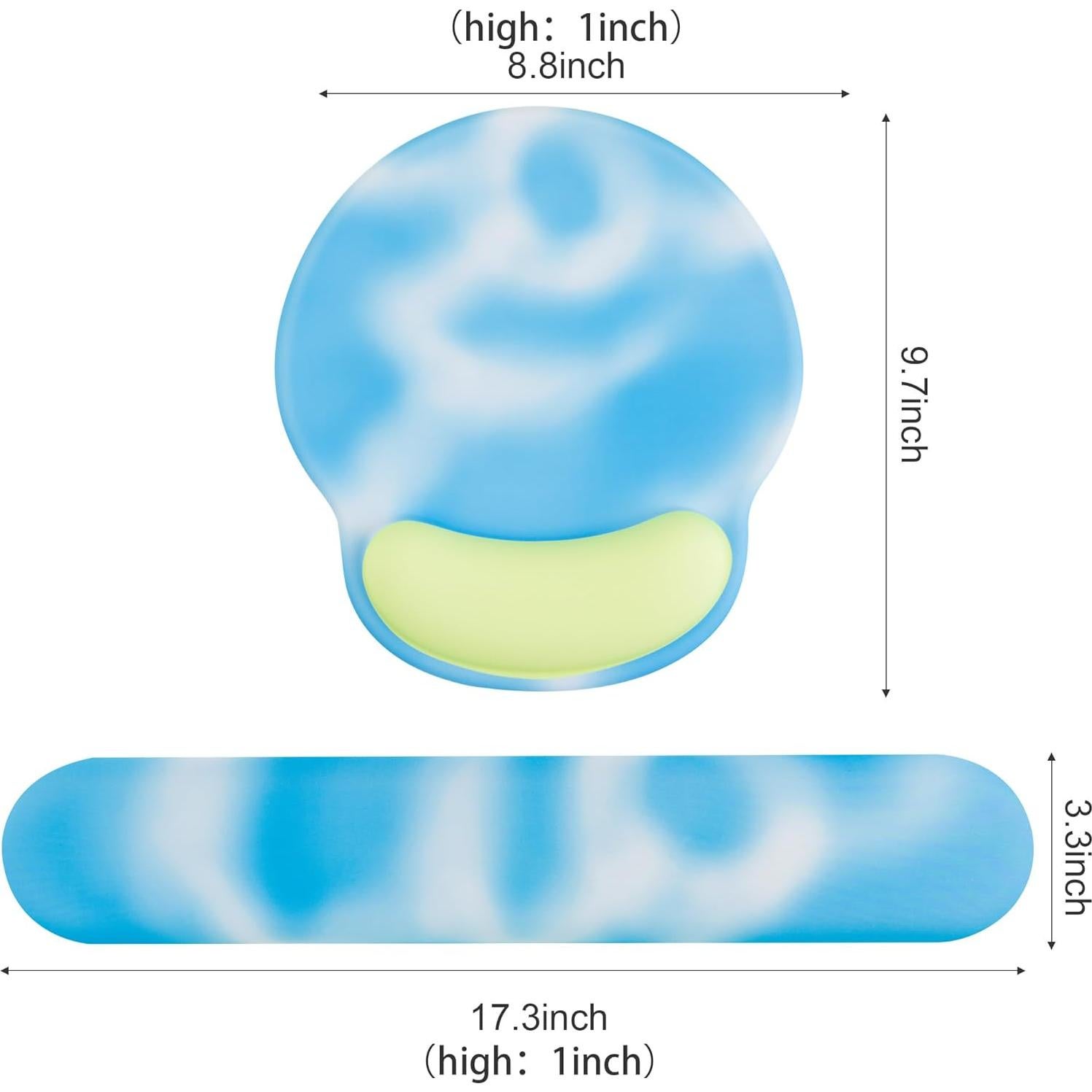 Reposamuñecas Ergonómico COVEVA de Espuma Viscoelástica Azul