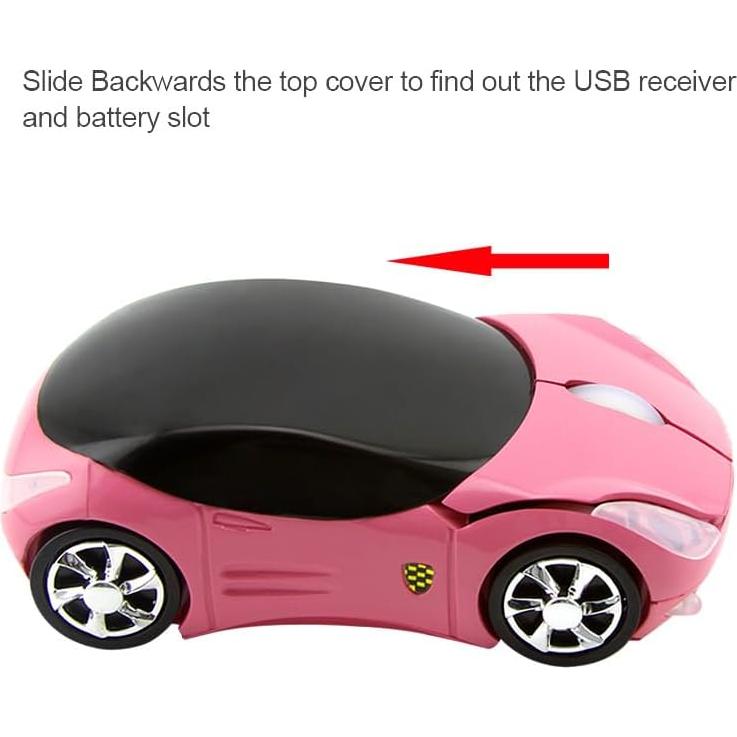 Ratón Inalámbrico 2.4G Spoojie F-car Rosa Óptico USB