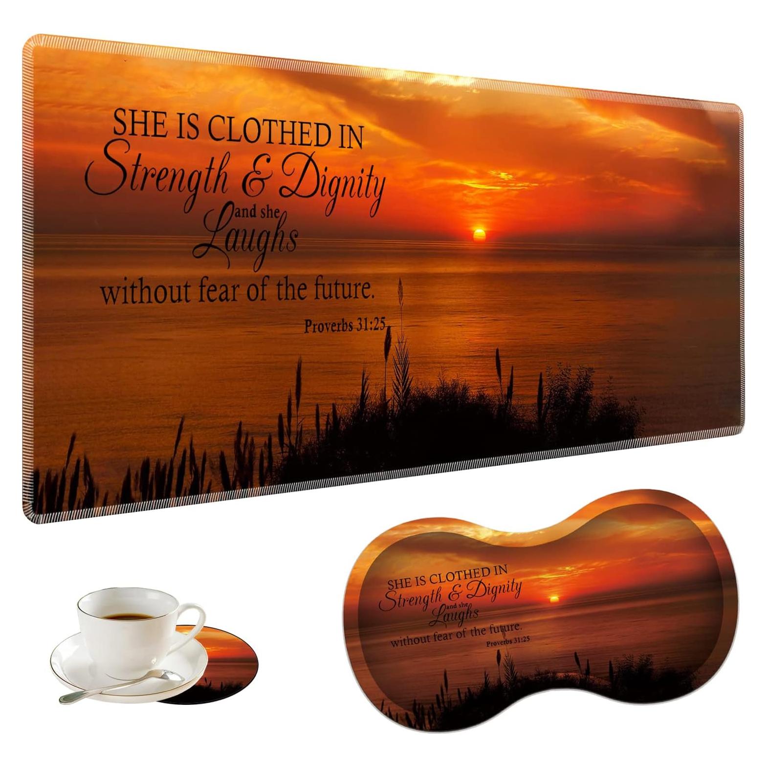 Alfombrilla de Ratón Grande VSHSEEOM con Almohadilla y Posavasos