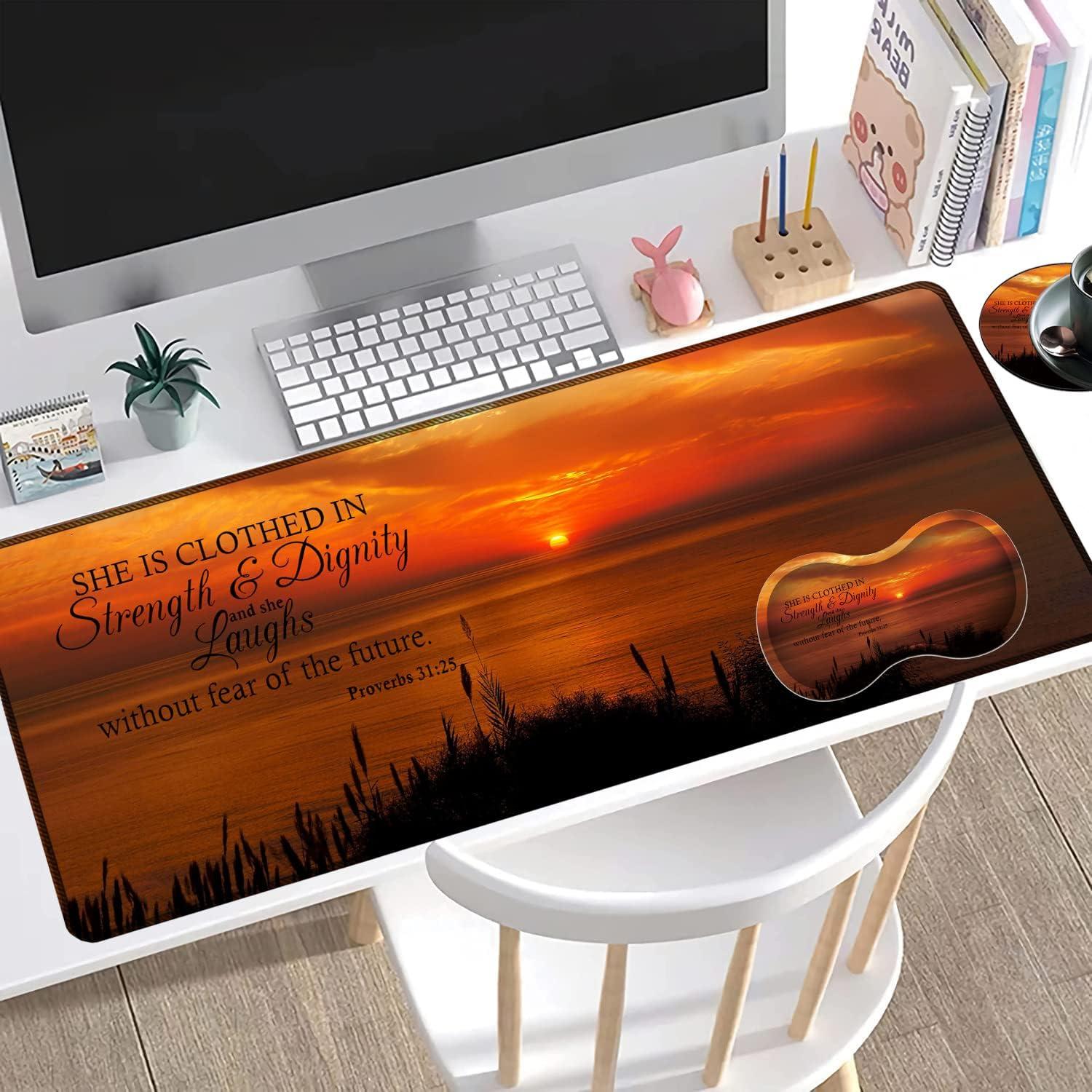 Alfombrilla de Ratón Grande VSHSEEOM con Almohadilla y Posavasos