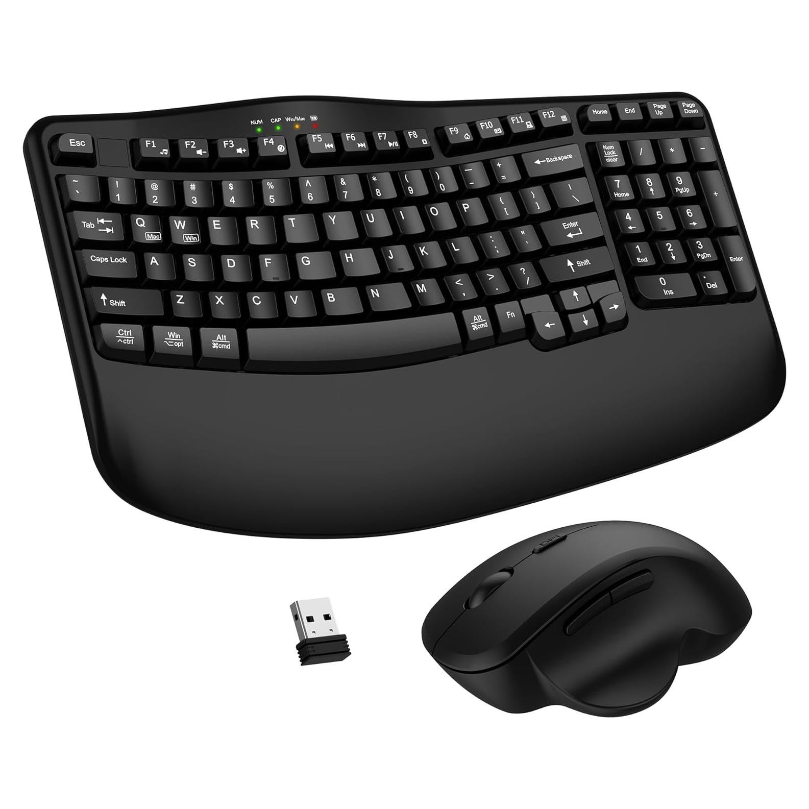 Combo Teclado y Ratón Inalámbricos QUASIO MK299 Ergonómico