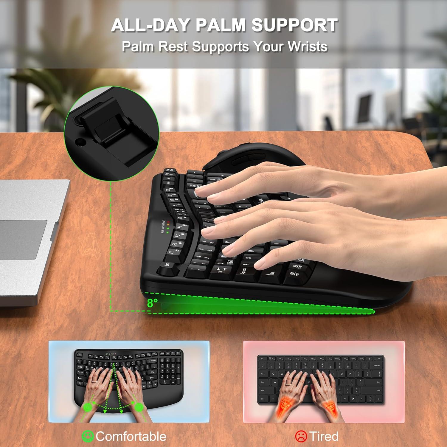 Combo Teclado y Ratón Inalámbricos QUASIO MK299 Ergonómico