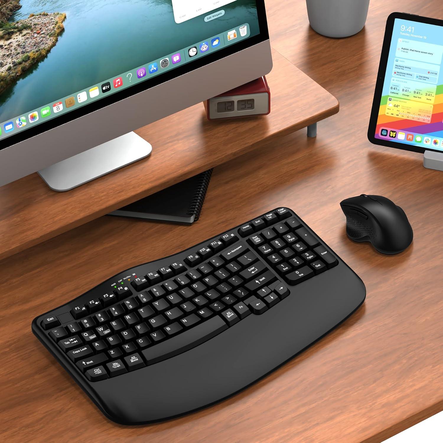 Combo Teclado y Ratón Inalámbricos QUASIO MK299 Ergonómico