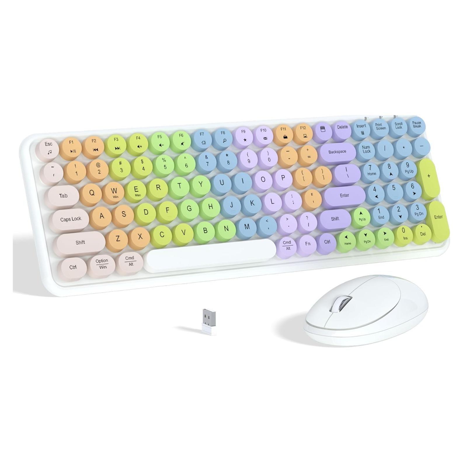 Combo Teclado y Ratón Inalámbrico Colorido 2.4GHz - Suoai